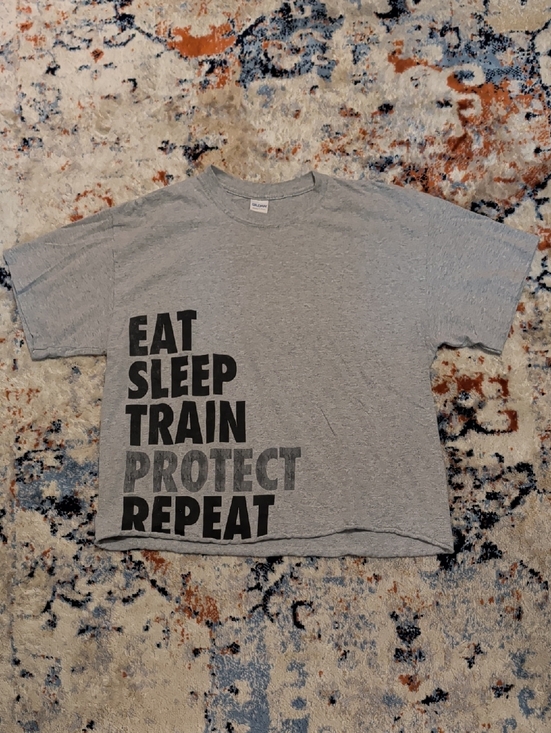 Gildan Tops - Gildan Light Gray Heavy Cotton Tee with Blue Logo